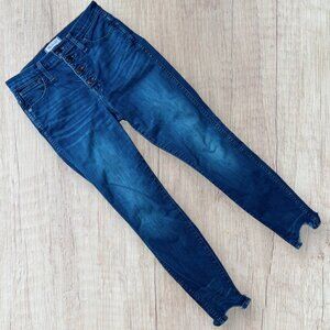 MADEWELL Button Fly 10" High Riser Skinny Skinny Stretch Denim Ankle Jeans 27